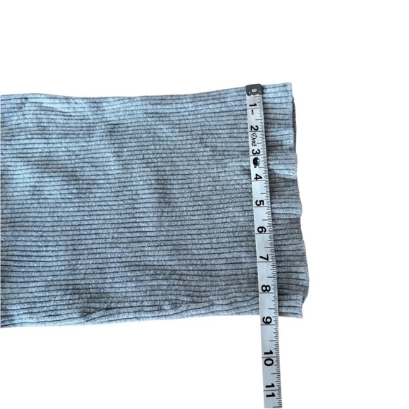Urban Outfitters Small Henley Grey Sweater Crop Wide Sleeve Ribbed Pullover - Picture 9 of 9